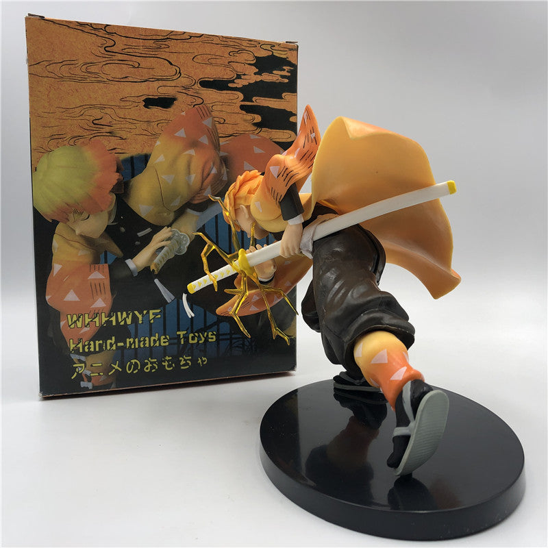 Demon Slayer Zenitsu Agatsuma Action Figure Decoration Doll-xinru