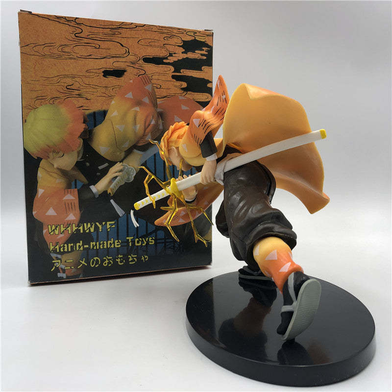 Demon Slayer Zenitsu Agatsuma Action Figure Decoration Doll-xinru