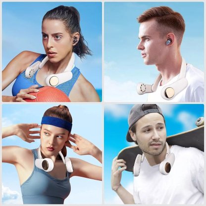 Upgraded Portable Neck Fan 350鎺砇otation Bladeless Personal Neck Fan-xinru