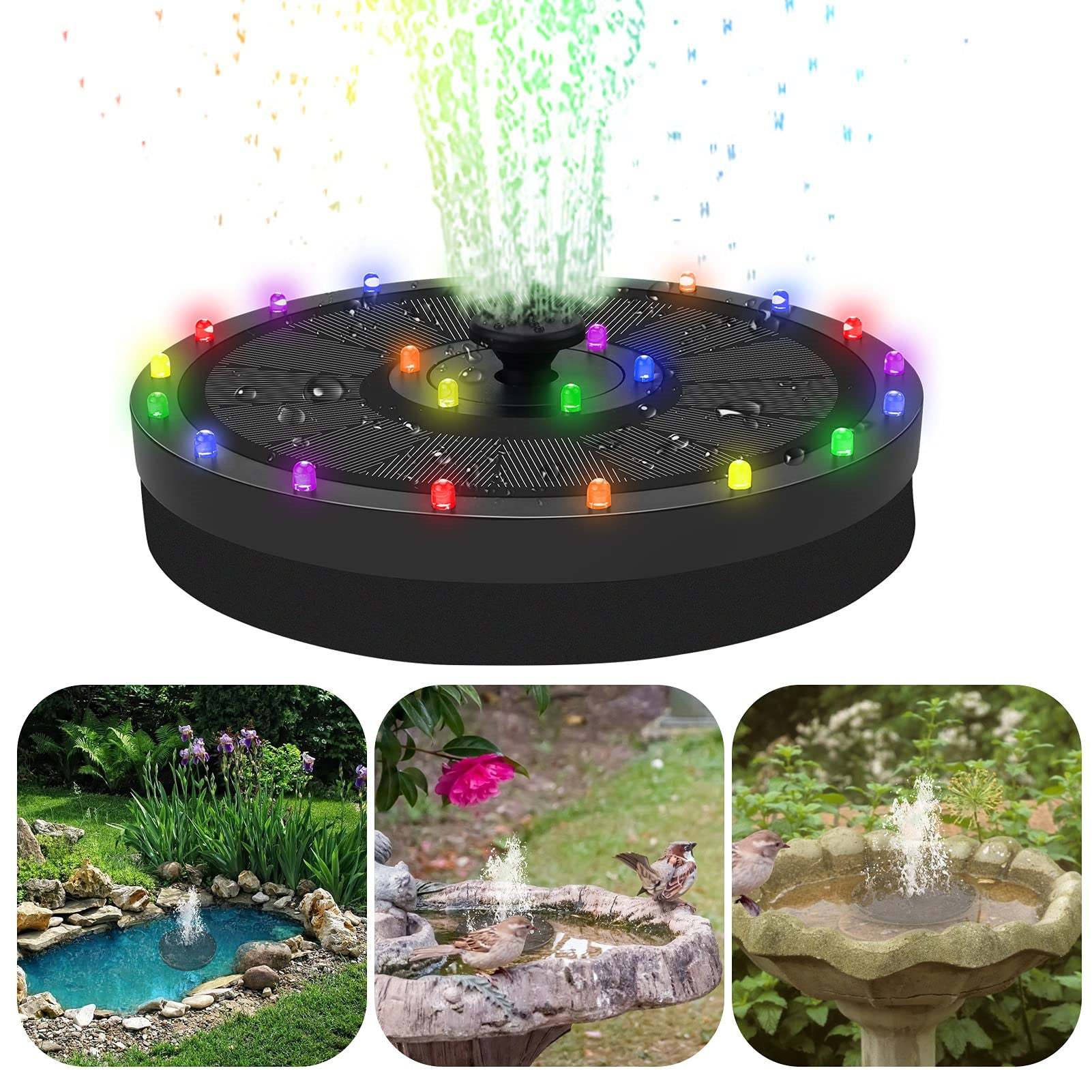 Floating Solar Bird Bath Fountain Kit Lamp-xinru