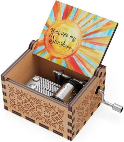 Mother's Day Gift Colorful Wooden Hand Crank Music Box-xinru