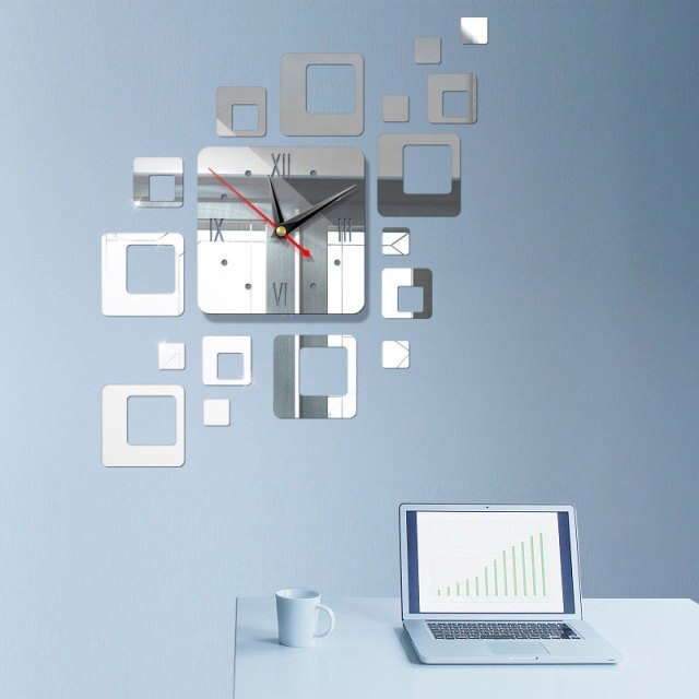 DIY 3d Large Wall Clocks Acrylic Mirror Stickers Oversize Home Decor-xinru