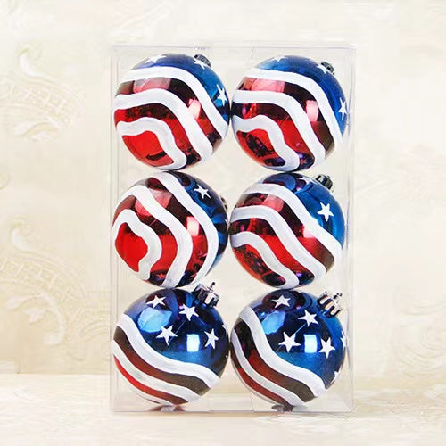 AMS 4th of July Independence Day Large Balls Ornaments Patriotic Bauble American Flag for Memorial Day Decorations (2.75'')-xinru shop