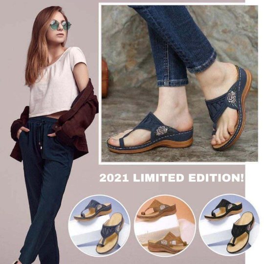 Flower Embroidered Flip Flop Orthopedic Arch-Support Sandals-xinru shop