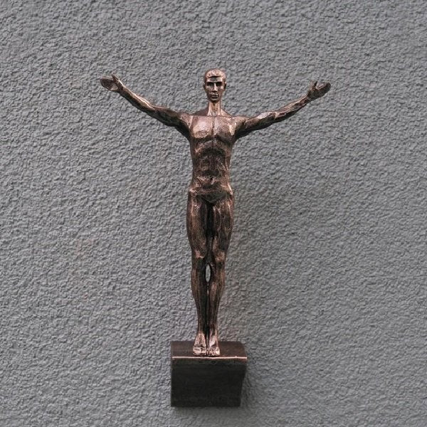 Climbing Man Wall Art Sculpture Vintage Resin Creative Hanging-xinru