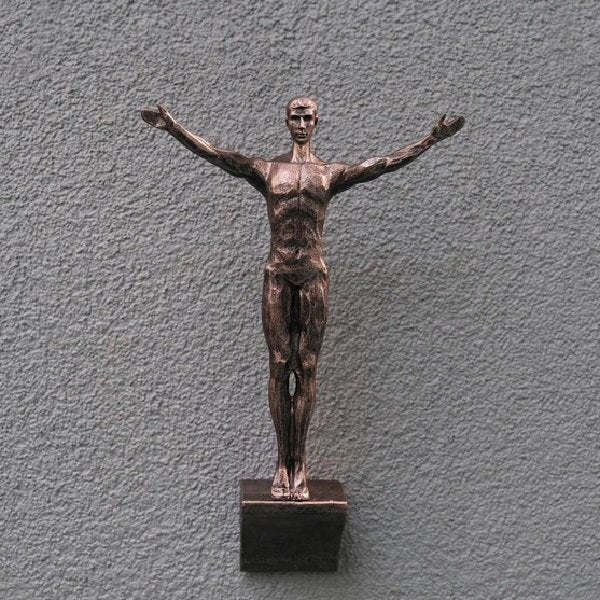 Climbing Man Wall Art Sculpture Vintage Resin Creative Hanging-xinru