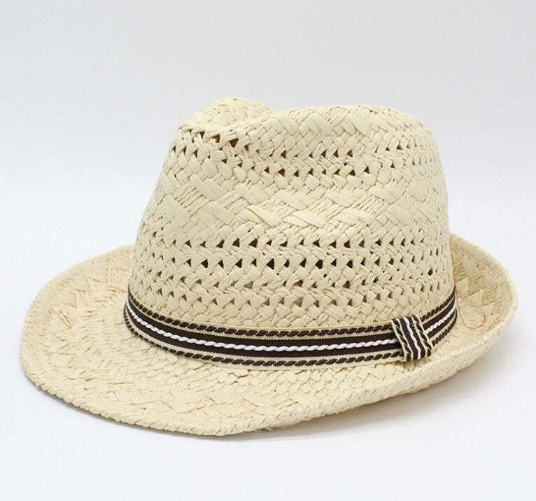 Men's Straw Fedora Vintage Panama Hat-xinru