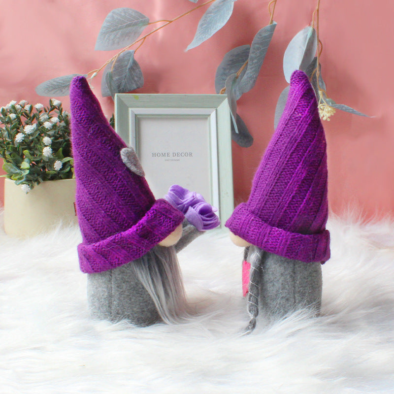 Purple Knitted Hat Mother's Day Gnome-xinru
