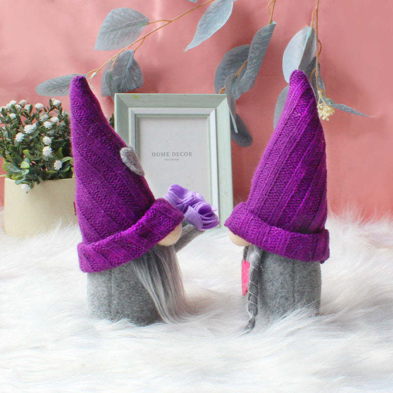 Purple Knitted Hat Mother's Day Gnome-xinru
