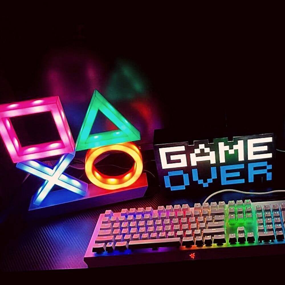 Playstation Icons Led Lamp Light Ps Decor Game Room-xinru