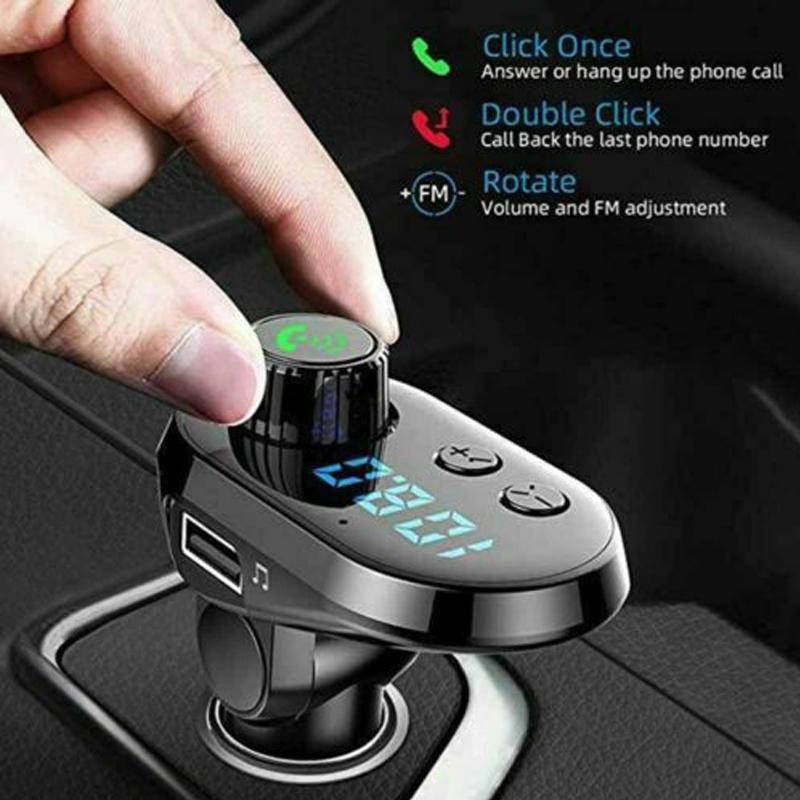 Car Bluetooth  Phone Fm Transmitter  Charger-xinru