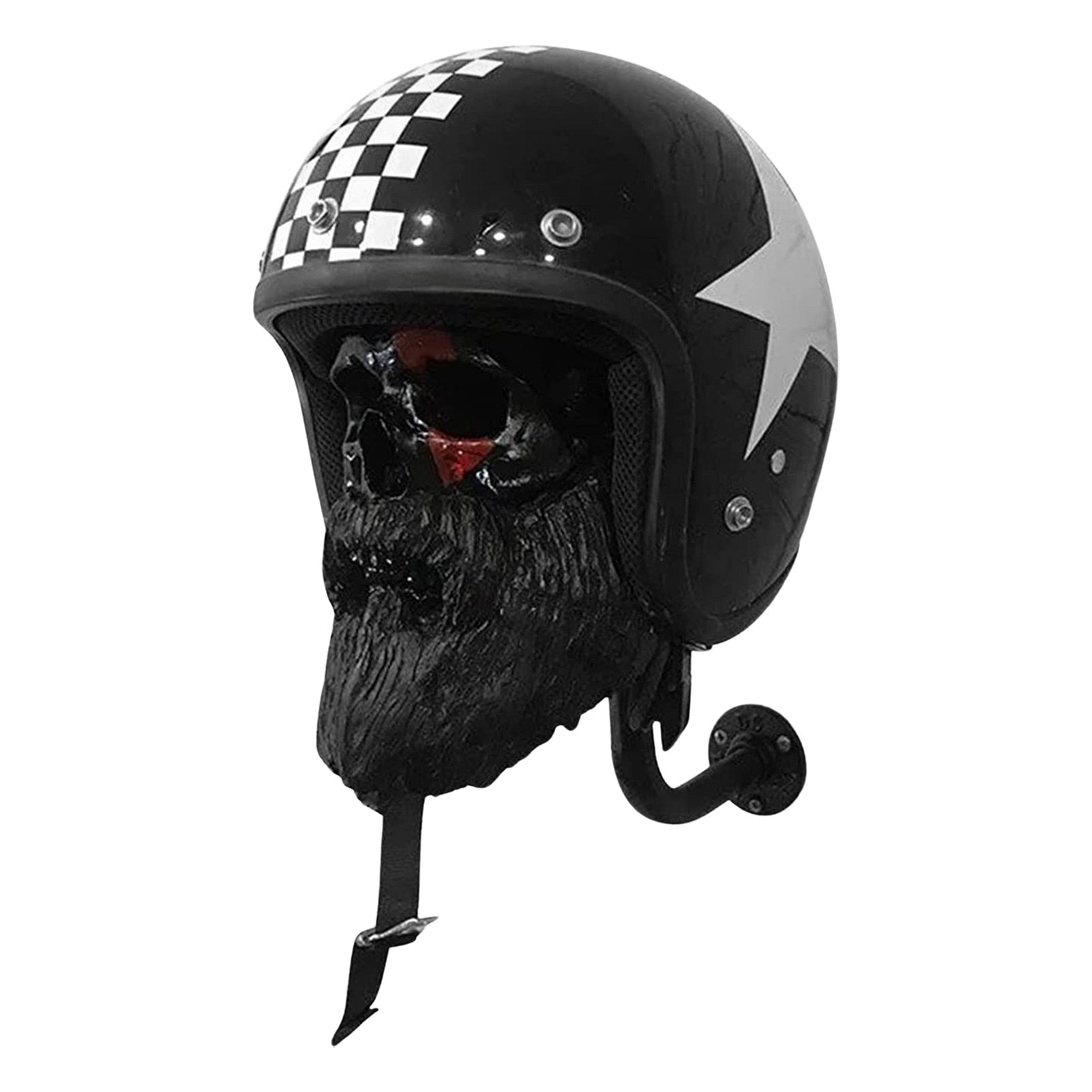 Motorcycle Helmet Rack Skull Helmet Holder Helmet Stand With Beard Helmet Rack-xinru shop