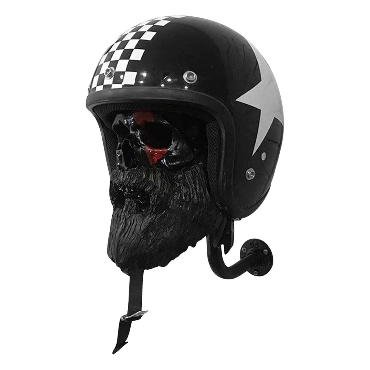 Motorcycle Helmet Rack Skull Helmet Holder Helmet Stand With Beard Helmet Rack-xinru shop