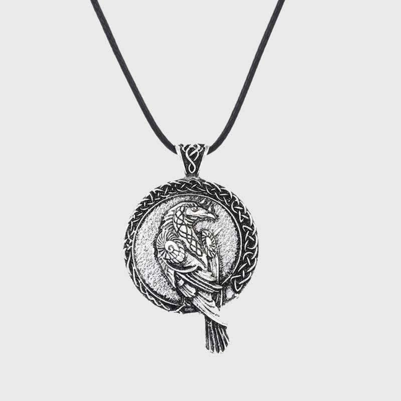 Odin Crow Amulet Viking Necklace Accessories-xinru