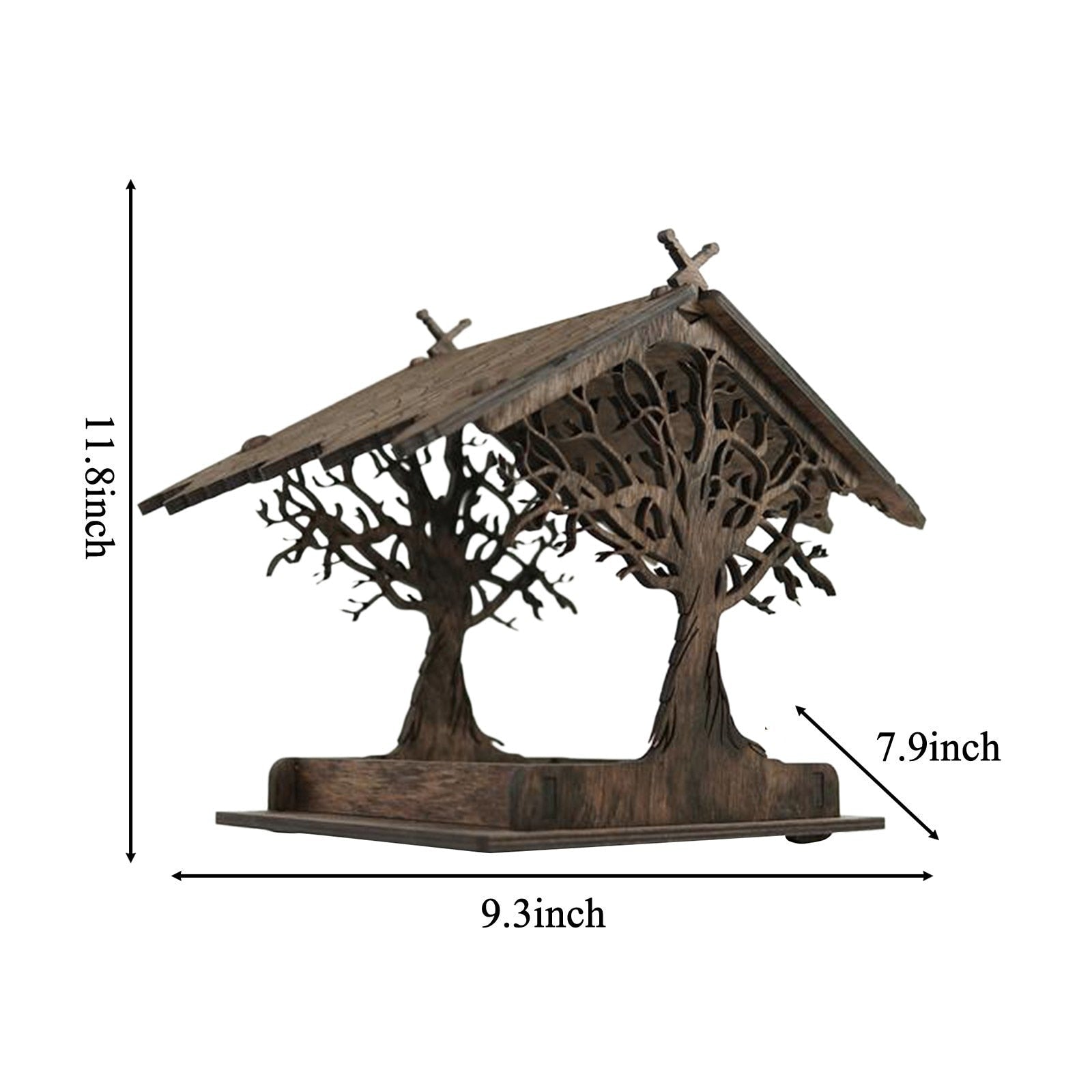 Handmade Wooden Home Garden Outdoor C Hanging Hummingbird Feeder-xinru