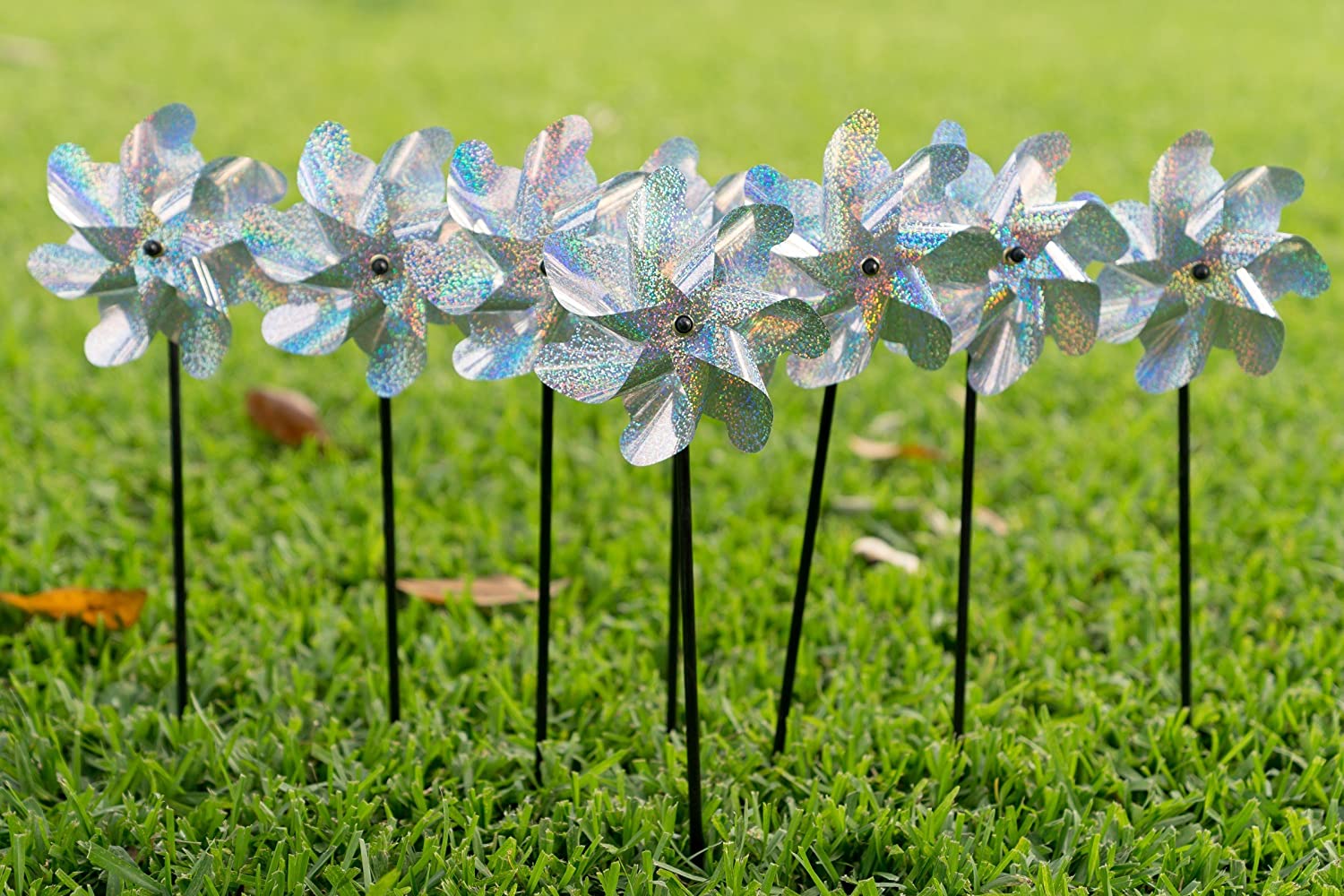 Sparkly Holographic Pin Wheel Spinners Scare Off Birds And Pests-xinru