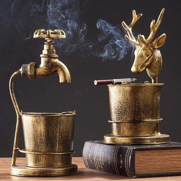 Retro Iron Ashtray Faucet Deer Bird-xinru shop