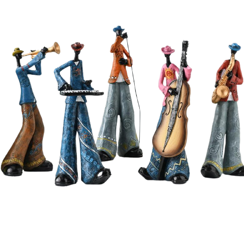 Resin Craft Music Band Statues For Decorations Creative People Ornaments-xinru