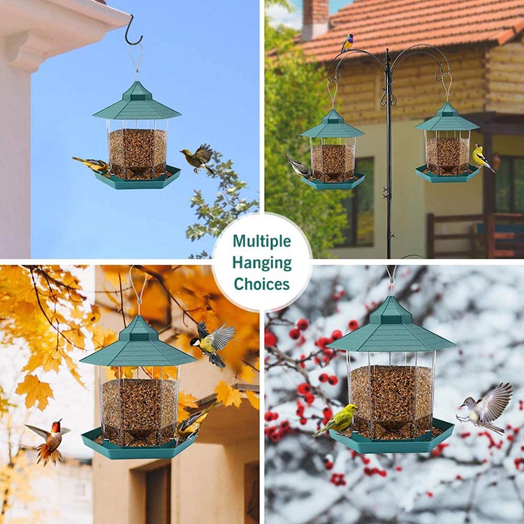 Hanging Hexagon House Shaped Bird Feeder-xinru shop