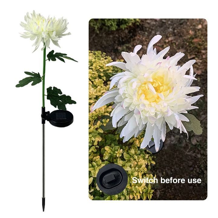 Solar Garden Chrysanthemum Flower Pile Lamp Outdoor Decoration-xinru