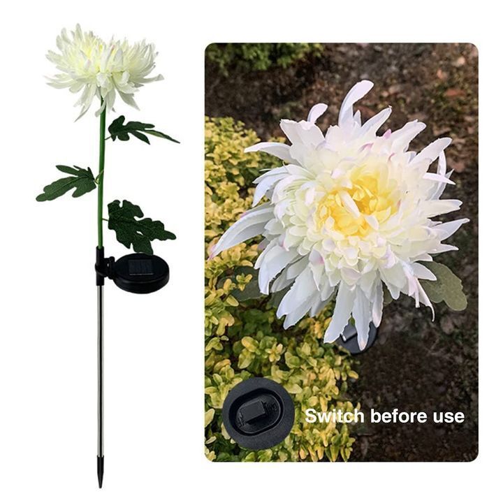 Solar Garden Chrysanthemum Flower Pile Lamp Outdoor Decoration-xinru