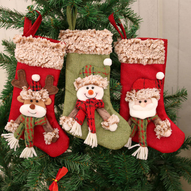 3D Christmas Stockings Candy Gifts Bag Hanging Ornaments Christmas Decoration-xinru shop