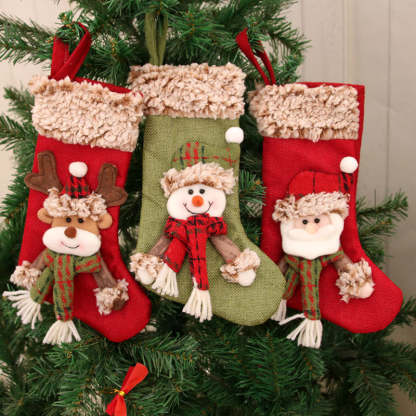 3D Christmas Stockings Candy Gifts Bag Hanging Ornaments Christmas Decoration-xinru shop