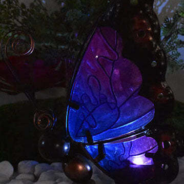 Solar Glass Butterfly Outdoor LED Decorative Garden Light-xinru