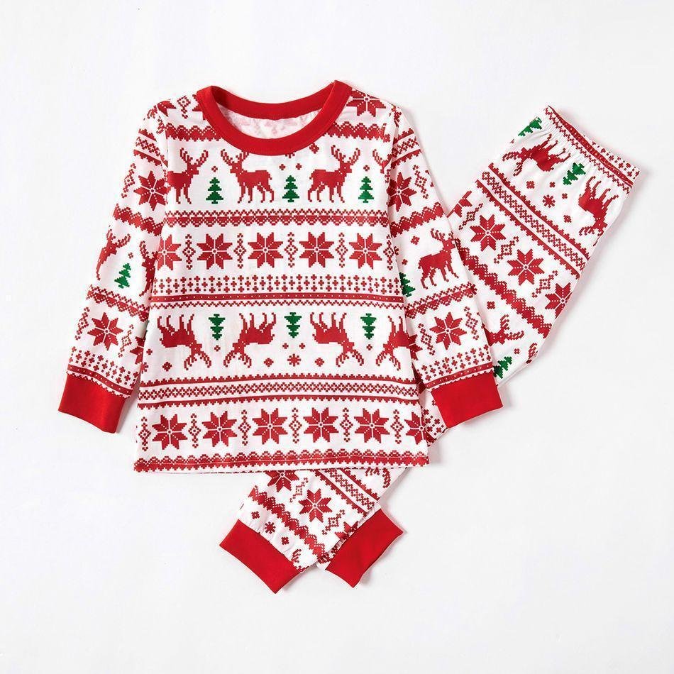 Plus Size Christmas Reindeer and Snowflake Patterned Family Matching Pajamas Sets-xinru shop