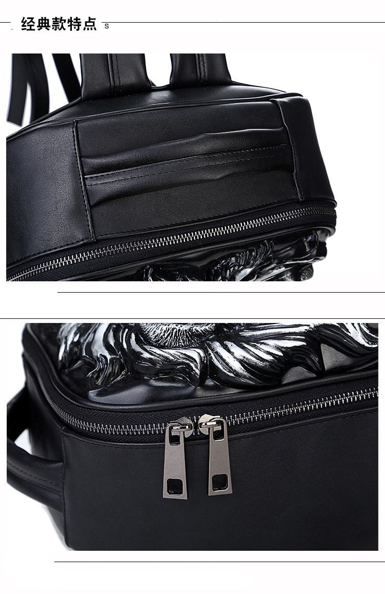 3D Lion King of the Jungle Leather Backpack-xinru shop