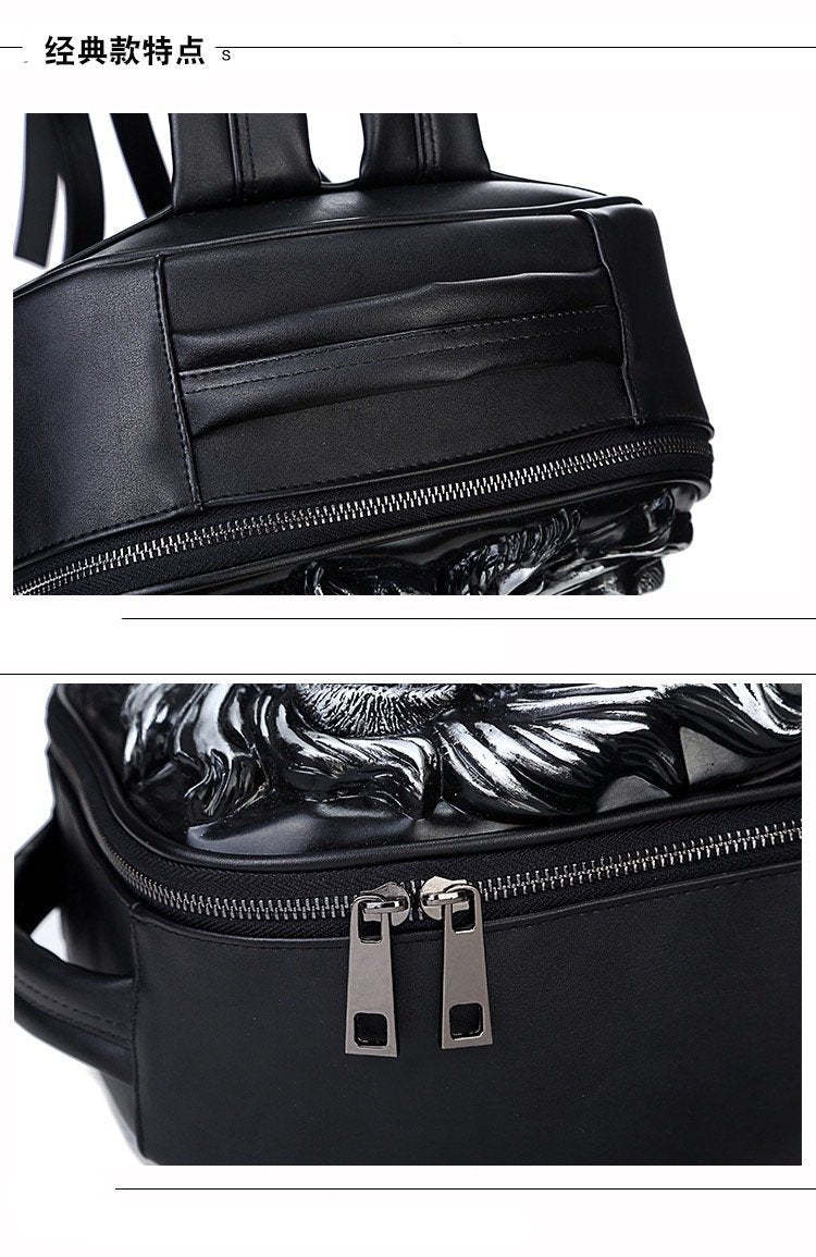 3D Lion King of the Jungle Leather Backpack-xinru shop