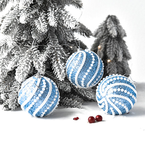 Sparkly All Over Christmas Ball Ornaments, Set of 4-xinru shop