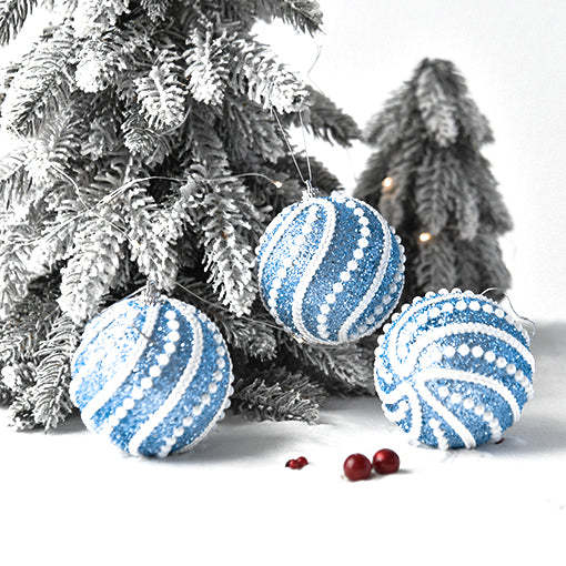 Sparkly All Over Christmas Ball Ornaments, Set of 4-xinru shop