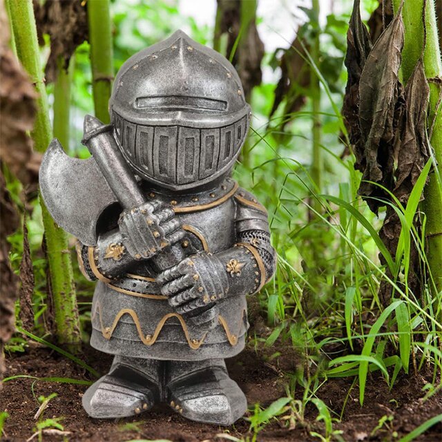 Knight Gnome Guard Resin Sculpture Ornament-xinru