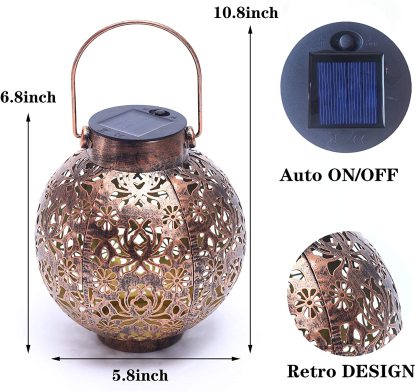 Hollowed-Out Solar Hanging Lantern-xinru shop