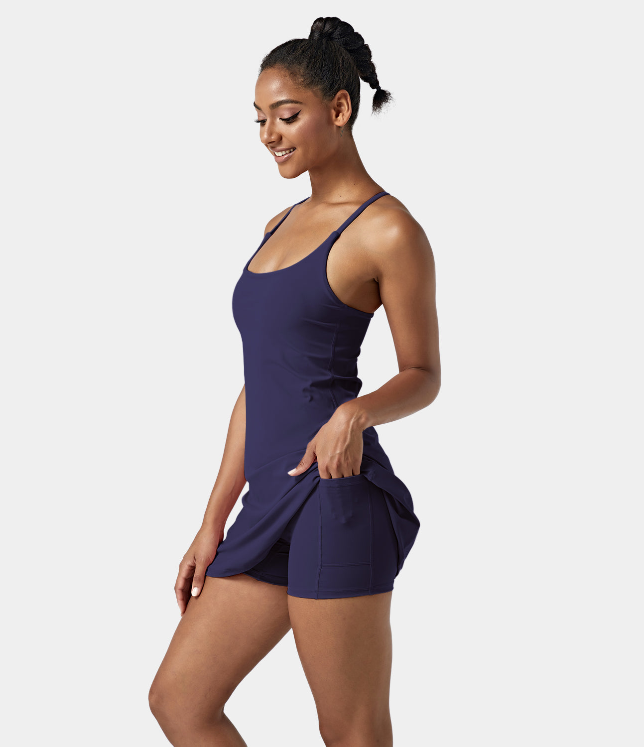 Women's Exercise Workout Dress With Phone Pocket-xinru shop