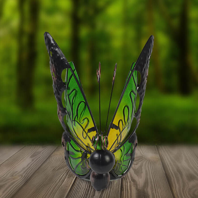 Solar Glass Butterfly Outdoor LED Decorative Garden Light-xinru