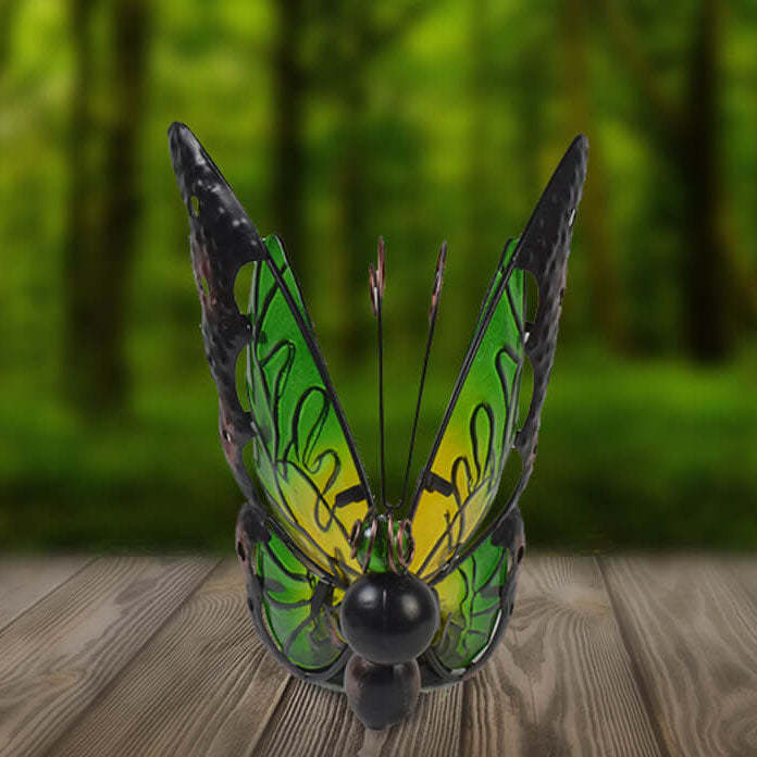 Solar Glass Butterfly Outdoor LED Decorative Garden Light-xinru