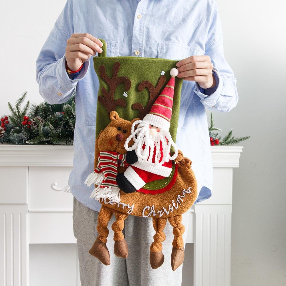 Large Candy Bags Christmas Stocking Christmas Tree Fireplace Hanging Decorations-xinru shop
