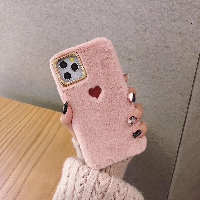 Cute Fluffy Heart Case-xinru