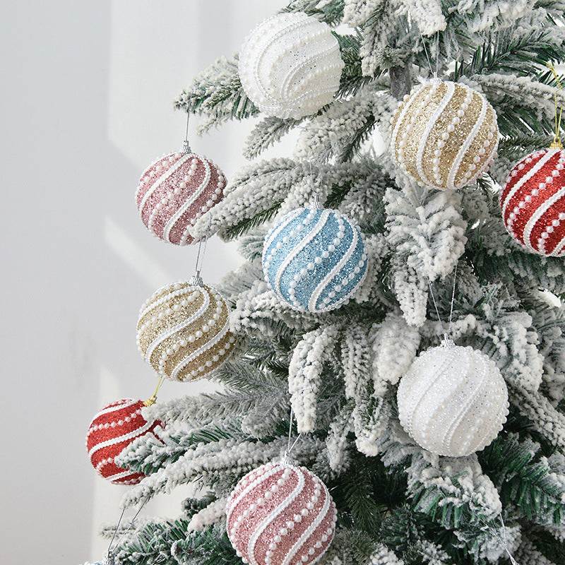 Sparkly All Over Christmas Ball Ornaments, Set of 4-xinru shop