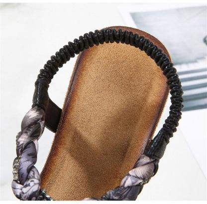 Women Bohemia Clip Toe Beach Wedges Sandals-xinru