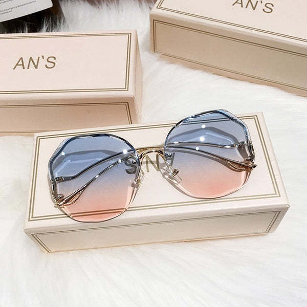 Fashion Tea Gradient Sunglasses-xinru