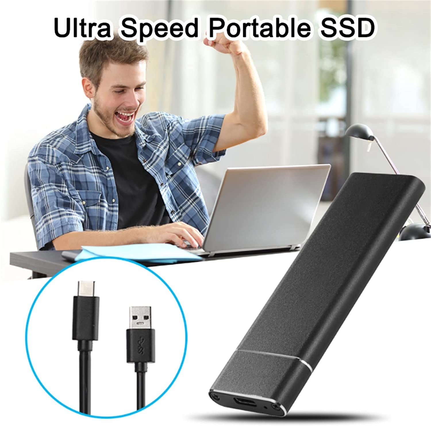 Ultra Fast External SSD Portable Large Capacity Laptop Desktop Mobile Solid State Drive-xinru