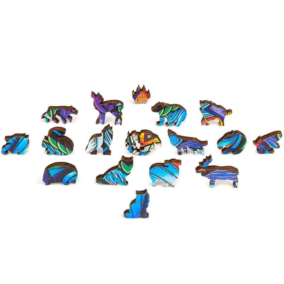 Wooden Jigsaw Puzzle Majestic Wolf With Box-xinru