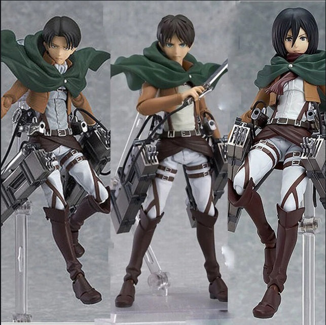 Attack on Titan Levi Mikasa Eren Ackerman PVC Figure Anime Action Model Toy-xinru