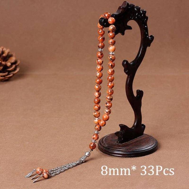 Natural Stone Agates Tassel Rosary Meditation Prayer Bead-xinru