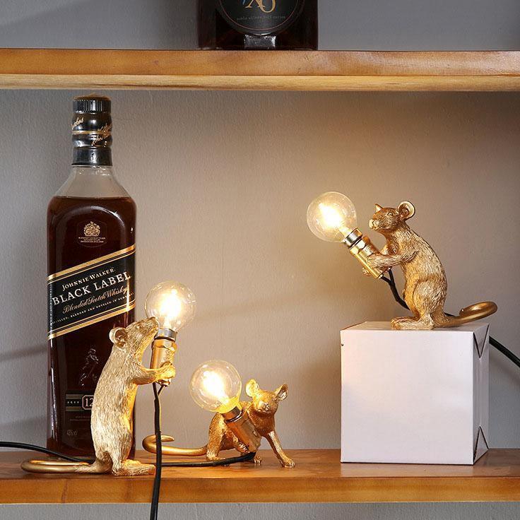 Nordic Resin Cute Mouse Animal Desk Lamp-xinru