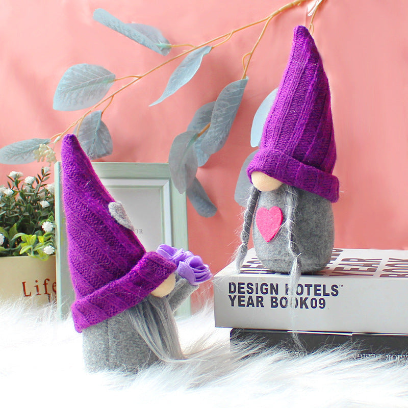 Purple Knitted Hat Mother's Day Gnome-xinru