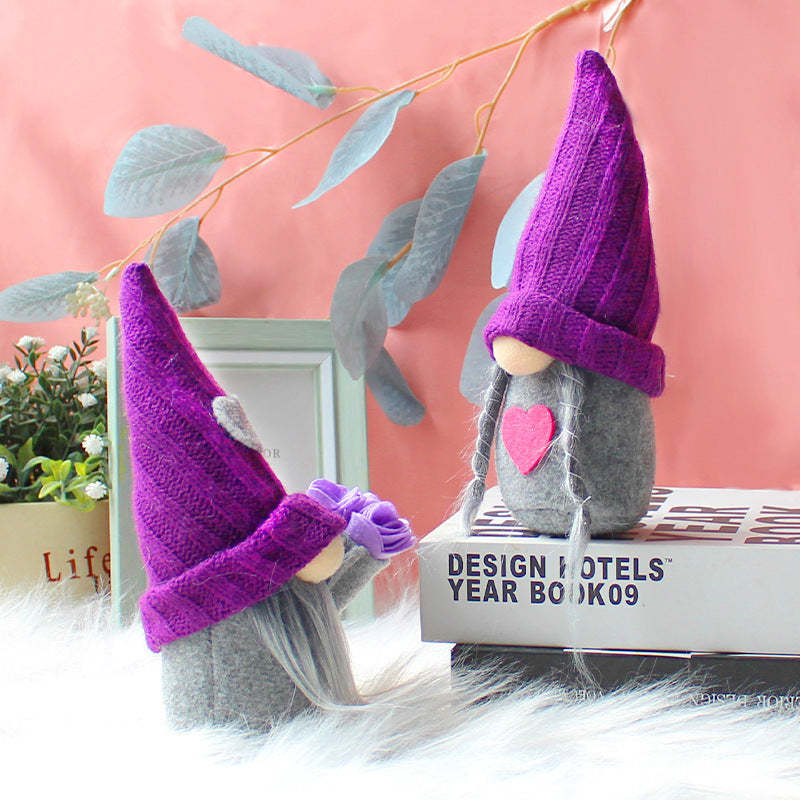 Purple Knitted Hat Mother's Day Gnome-xinru